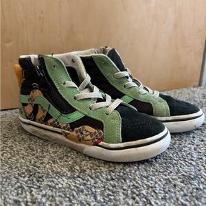 Vans Kids High-Top Sneakers in Black, Green & Yellow
